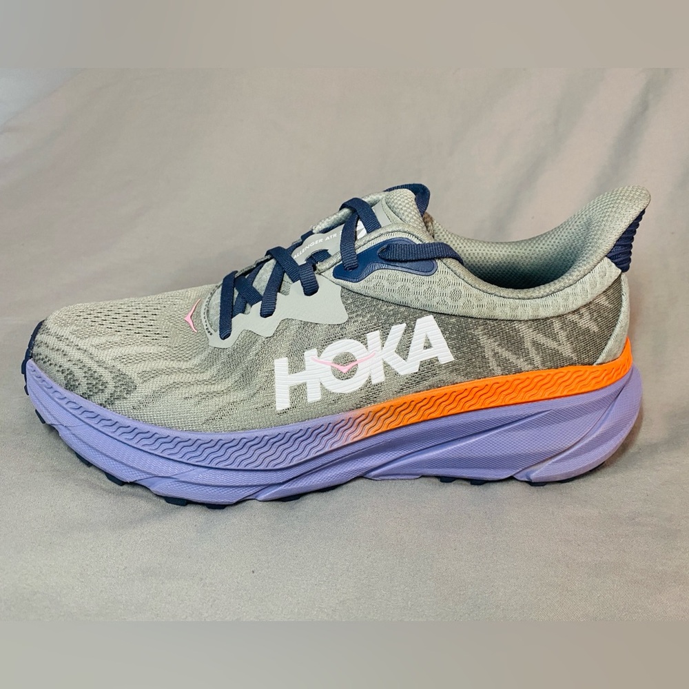 Hoka Challenger ATR 7 Women's Shoes in Gray, Purple, and Orange